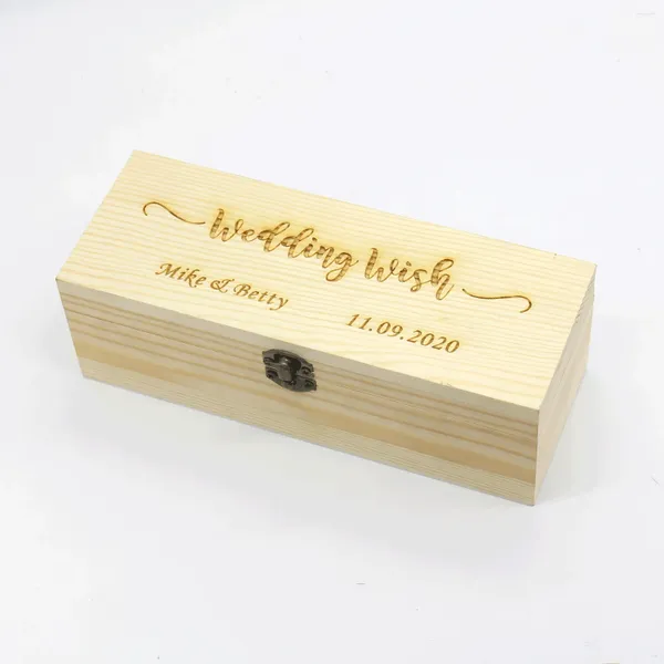 Forniture per feste Libro degli ospiti retrò personalizzato per ospiti di nozze Nome personalizzato Data Coppia souvenir in legno Libro intagliato rustico