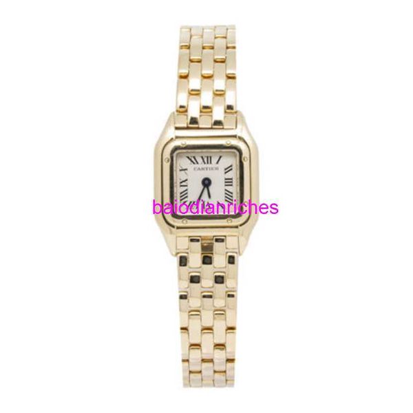 Carters Classics Relógios Carters Panthere Mini 11301 W25034b9 Relógio feminino de quartzo em ouro amarelo 18k 17 mm FN37