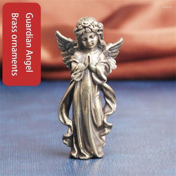 Figurine decorative Retro Rame Dio di Cupido Statua Piccoli ornamenti Ottone Angelo Decorazioni da tavolo Decorazioni per la casa Accessori per la stanza