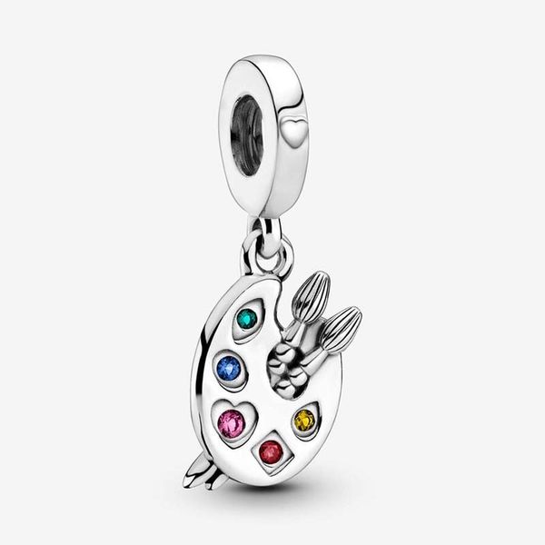 Tavolozza dell'artista Ciondola Charm Pandoras Argento sterling 925 Set di ciondoli di lusso Bracciale che crea ciondoli Collana di design Ciondolo Scatola originale Commercio all'ingrosso di qualità TOP