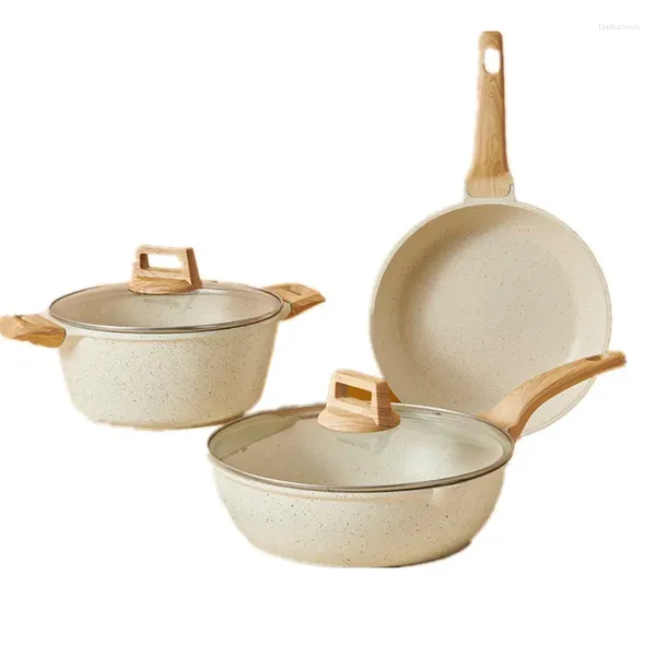 Kochgeschirr-Sets, Haushalts-Steintopf-Set, Antihaft-Pfanne, Wok, Suppe, Geschenk, Kochgeschirr, Küchenutensilien, Großhandel