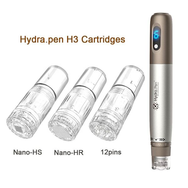 50 pz Hydra.Pen H3 Cartuccia di ricambio Ago Microneedling Penna Derma Stamp Mesoterapia facciale 12 Aghi H12 Rotondo Nano HS HR