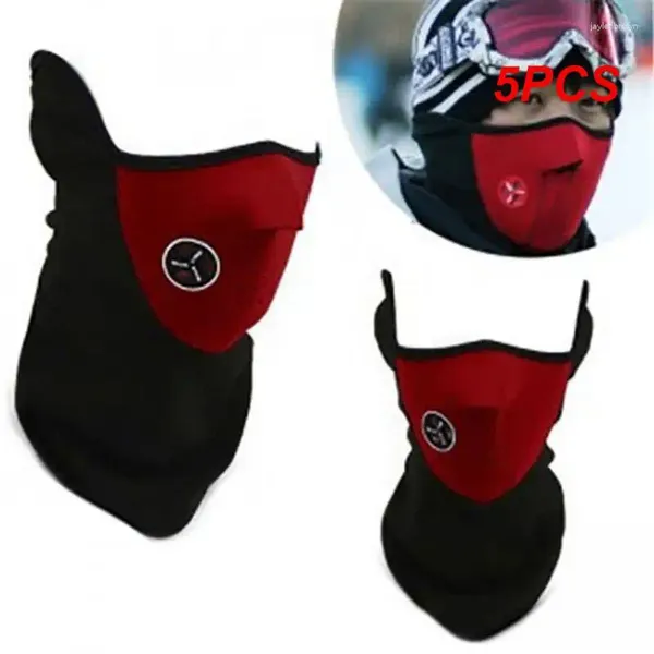 Bandanas 5 peças máscara de lã quente unissex motocicleta pescoço guarda cachecol snowboard bicicleta esqui esportes ao ar livre à prova de vento ciclismo