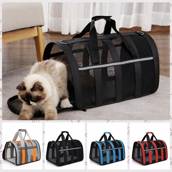 Переноска для собак, складная сумка для прогулок с домашними животными, портативная ткань Оксфорд, дышащая сумка на плечо для переноски собак, светоотражающая сумка для перевозки кошек, кроликов