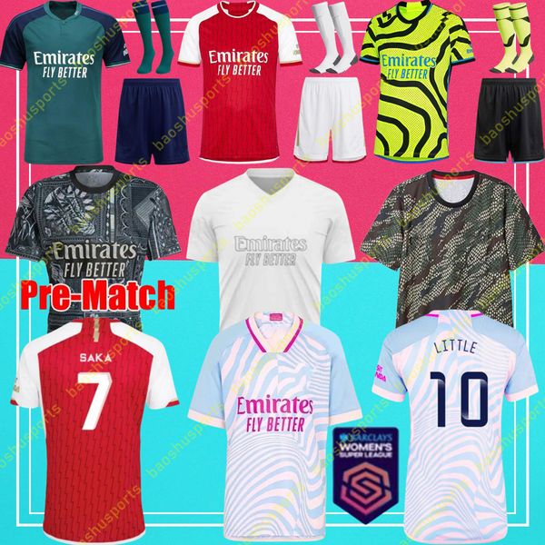 23 24 Maglie da calcio Arsen Saka Arsen Smith Rowe G.Jesus Saliba Fan Player Versione Odegaard Martinelli 2023 2024 Nketiah Kit Football Shirt Men Boys Boys Set