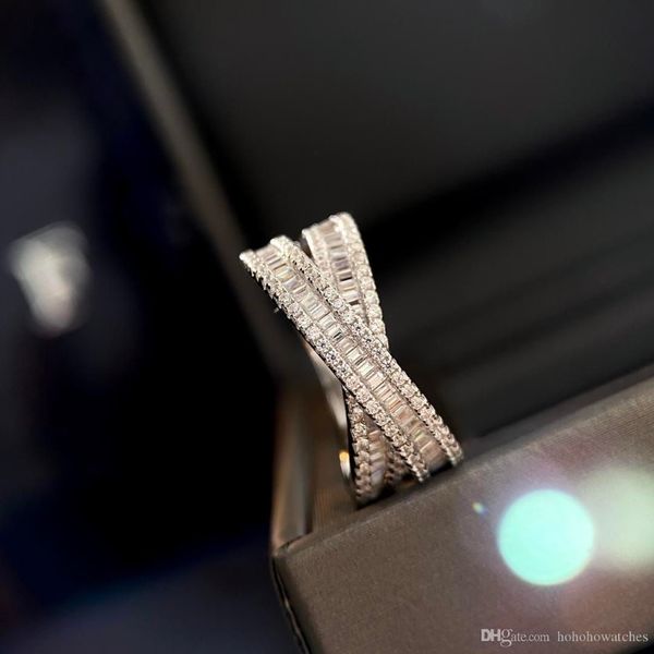 роскошные дизайнерские ювелирные изделия женские кольца с боковыми камнями стерлингового серебра 925 пробы с позолотой 18 карат обручальное кольцо Bague Dame с бриллиантами 2242