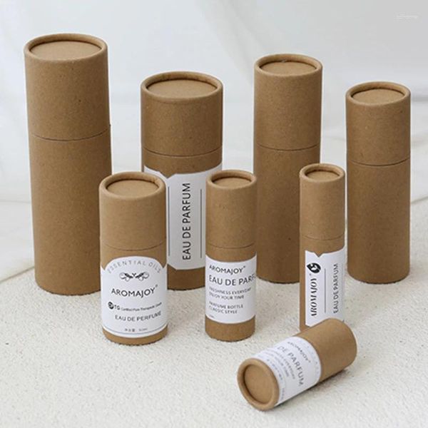 Lagerung Flaschen Verdickte Kraft Papier Jar Box Geschenk Verpackung Runde Zylinder Öl Flasche Paket Karton Rohr Für Parfüm