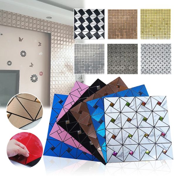 Adesivi Autoadesivi Mosaico Stick Piastrelle da parete Peel and Stick Backsplash Bagno Lavabo Soggiorno Sfondo Ktv Decor Decalcomanie da muro