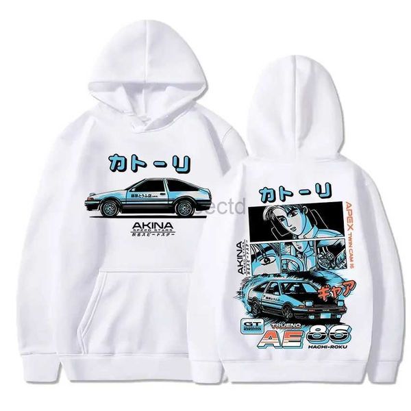 Felpe con cappuccio da uomo Felpe con cappuccio Iniziale D Manga Hachiroku Shift Drift Felpa con cappuccio da uomo Anime Takumi Fujiwara Tofu Consegna del negozio AE86 Felpa Streetwear Pullover 24328