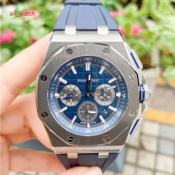 Relógio de pulso Highend AP Royal Oak Offshore Series 26480TI liga de titânio mostrador azul descontinuado cronógrafo masculino moda casual relógio esportivo de negócios