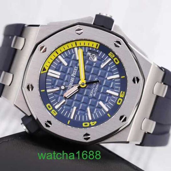 Наручные часы Moissanite AP Royal Oak Series 15710ST OO Прецизионная сталь, калибр 42 мм, автоматические механические часы A027CA.01/синий циферблат