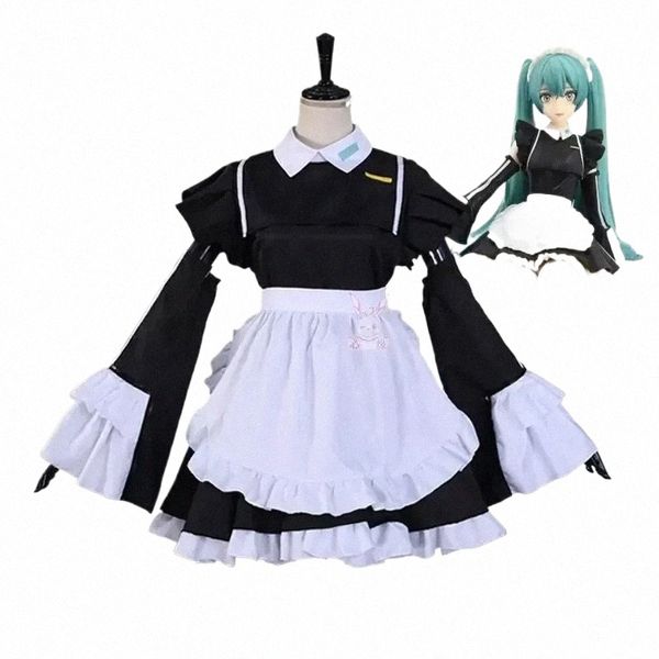 cameriera Nuova vendita calda 2024 Hatsune Miku abbigliamento Halen ruolo lolita femminile Natale uomo donna parrucca anime B91F #