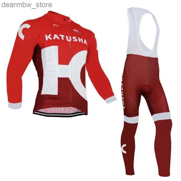 Jaquetas de ciclismo 2016 KATUSHA EQUIPE VERMELHA PRIMAVERA Verão Mens Bicicleta de manga comprida Roupas de bicicleta bib CALÇAS ROPA ciclismo24328