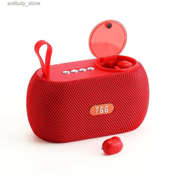 Alto-falantes portáteis TG810 2 em 1 música móvel dj alto estéreo azul dente fones de ouvido e caixa de alto-falante mini alto-falantes bluetooth portáteis sem fio ao ar livre Q240328