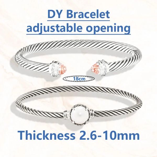 Bangles Dy Женский браслет 3 -миллиметровый мозаичный каменный буриль Bit Bit Buff Bangle, модные открытые панк -ювелирные изделия для современных женщин