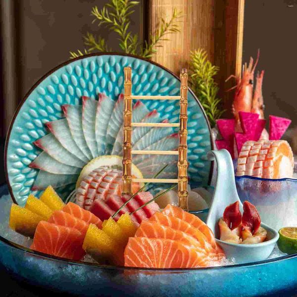 Geschirrsets Bambusleiter für Sashimi Arrangement Ornament Ornament Miniature Sushi Dekoration Tablett Leitern Ornamente Gericht Dekorationen