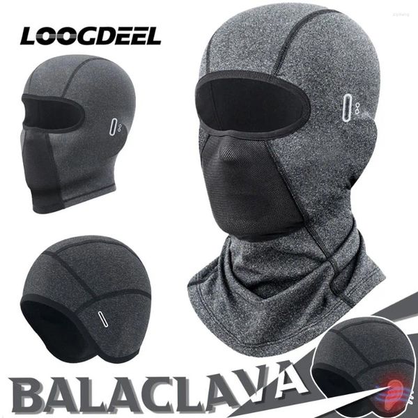 Bandanas LOOGDEEL Balaclava à prova de vento ao ar livre com óculos buraco escalada ciclismo esqui caminhadas boné mais quente homens mulheres inverno máscara facial chapéu