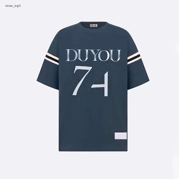 DUYOU MENS SLÜB Pamuk Jersey Rahat Fit Büyük Boyut T-Shirt Marka Giyim Kadınları Yaz Tişörtlü Embrodiery Logo Yüksek Kalite Üstleri 24SS Yaz 606