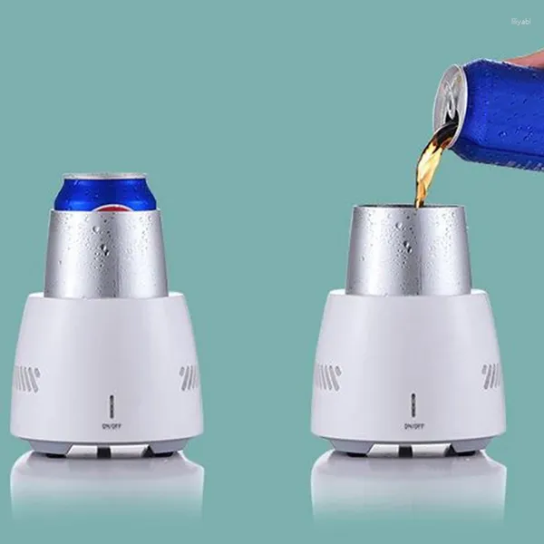 Su Şişeleri Yaz Hızlı Soğutma Kupası Mini Sürekli Soğutucu Masaüstü Buzdolabı Su/Soda/İçecekler MUG US Fiş-Beyaz