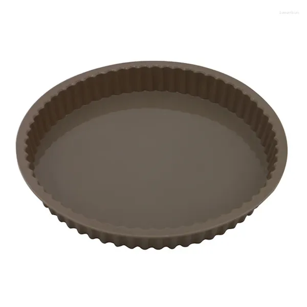 Stampi da forno Stampo per tortiera in silicone Stampo rotondo per bakeware Bordo ondulato Frutta Tinta unita Utensili da cucina fai da te