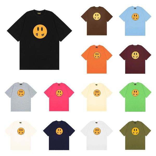 Tasarımcı Erkekler T-Shirt Mektupları Logo Smiley Baskı Yaz Gündelik Gevşek Çift Kısa Kollu Y2K Gömlek