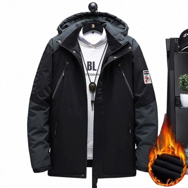 Outdoor Black FI Parkas Zip Up Jacke Winter Dicke Veet Oversize 7XL 8XL 9XL Mantel Für Männer Winddicht Wasserdichte Kleidung h06l #