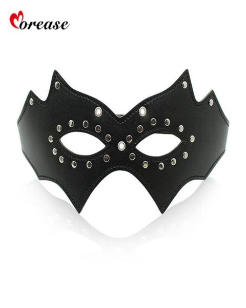 Morease Maschera nera Paraocchi Flirtare Benda in pelle Fetish Gioco per adulti per coppie Schiava Regina Gioco di ruolo Giocattolo erotico S9248230642