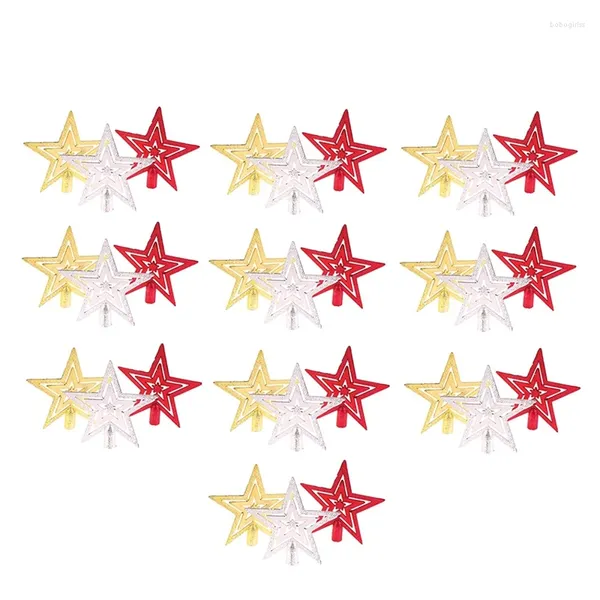 Dekoratif Figürinler 30pcs Yıldız Asma Tatil El Sanatları 5 Pointed Dekorasyon Kolye Pentagram Çelenk Parçaları