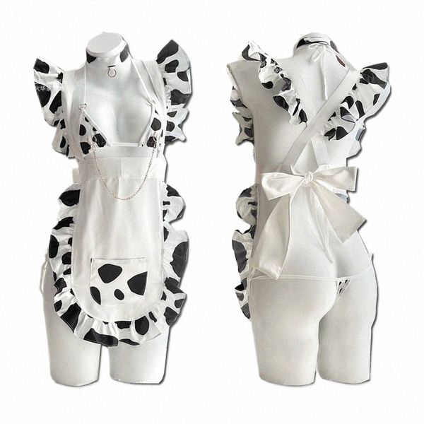 Lingerie sexy Cute Cow Maid Outfit Costume Cosplay Costume da bagno bikini Anime Costumi da bagno Lolita Reggiseno e mutandine Set Uniform Drop Ship 365X #