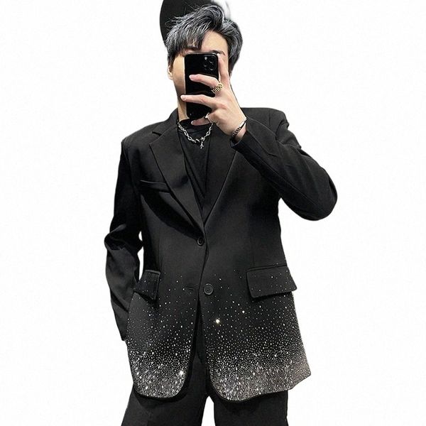 pfnw nicho design masculino terno jaquetas lapela coreano fi masculino quente perfuração vintage blazer outono elegante 2023 novos topos 28w1184 a3nu #