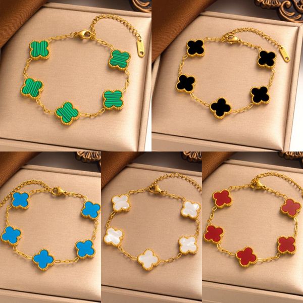 Bracciale di fascino classico in oro 18K Domana bracciale a quattro fogli di trifoglio gioielli eleganti braccialetti madre-pearl per bracciale metallica di alta qualità