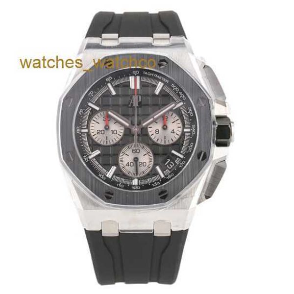 Relógio de pulso suíço AP Royal Oak Offshore Series 26420SO Anel de cerâmica de aço de precisão traseiro transparente Tempo Moda masculina Lazer Relógio de máquinas esportivas