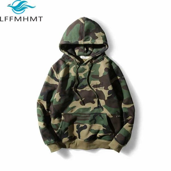 Moletons masculinos moletons s-5xl plus size masculino estilo militar camuflagem capuz de primavera outono moda casual com capuz de capuz comprido espessura de lã com casacos de lã 24328