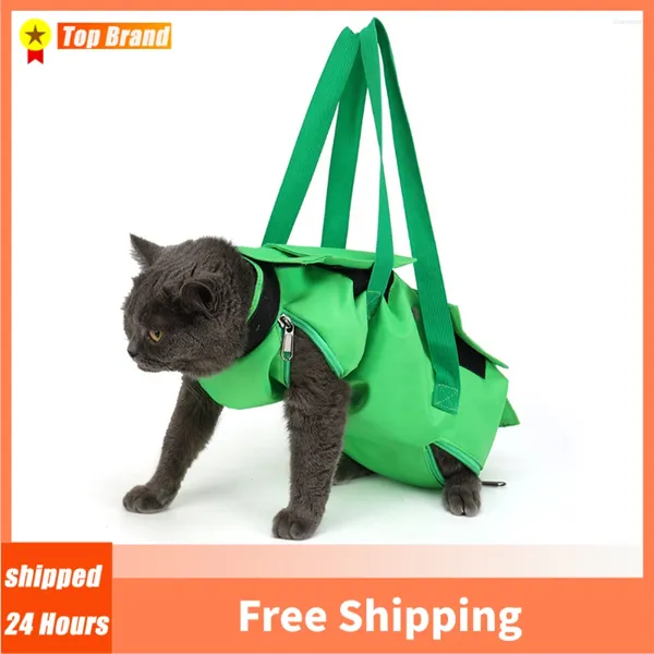 Portadores de gatos pet transportadora sling saco multifuncional cão grooming contenção sacos fixos anti-risco banho especial lavagem aparar unhas