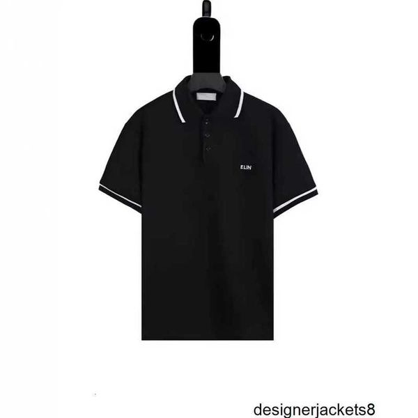 Designer C Family 24SS Business Casual Colletto a righe POLO Lettera ricamata sul petto Colletto a vibrazione semplice Manica corta Gentleman Slim Fit Tee 8ZVP