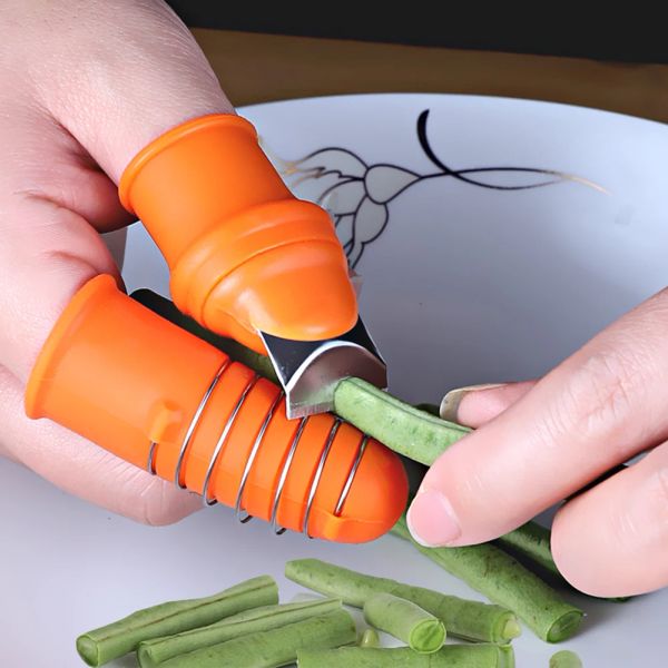 Scatole in silicone Coltello per pollice Protezione per le dita Ingranaggi Taglio Coltello per raccolta verdure Pizzicatura Lama per piante Forbici Guanti da giardino