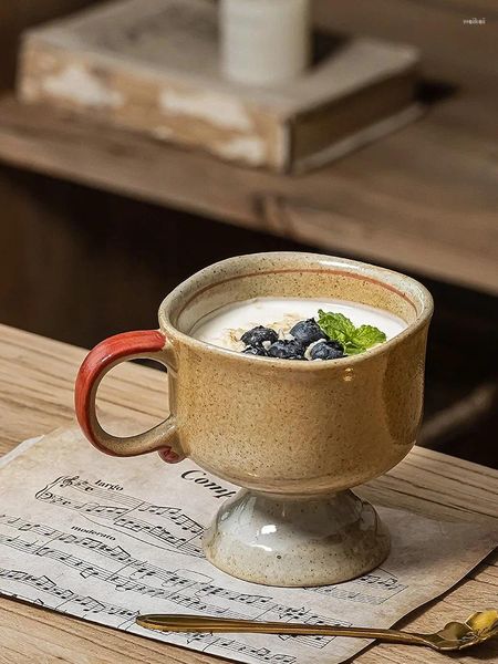 Tassen Keramik Dessert Milch Trinkwasser Tasse Küche Trinkgeschirr Griff Becher praktisch umweltfreundlich zart Haushalt kreativ