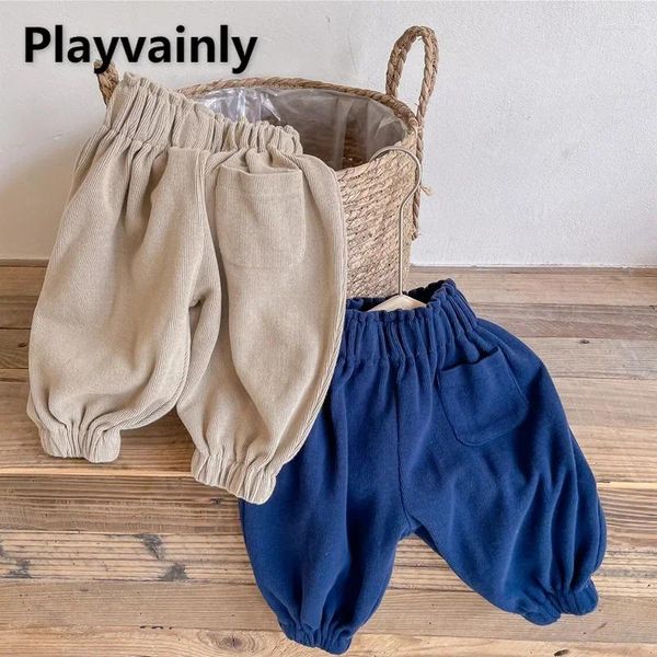 Pantaloni Primavera Autunno Baby Boy Girl Jogger Pantaloni Khaki Blu navy Elastico in vita Morbido cotone Harem Abbigliamento casual per bambini E2153