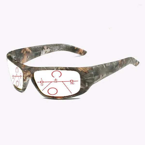 Sonnenbrille Shield Stick Gesicht Sport Camo Farbe Herren Progressive Multifokale Lesebrille 0,75 1 1,25 1,5 1,75 2 2,25 2,5 bis 4