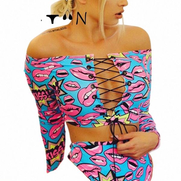 Cputan 2024 Sexy Lace Up Bikini Set Hohe Taille Zweiteiler Afrikanischer Druck Biquini Badeanzug Brasilianischer Badeanzug Beachwear Badebekleidung l2Wq #