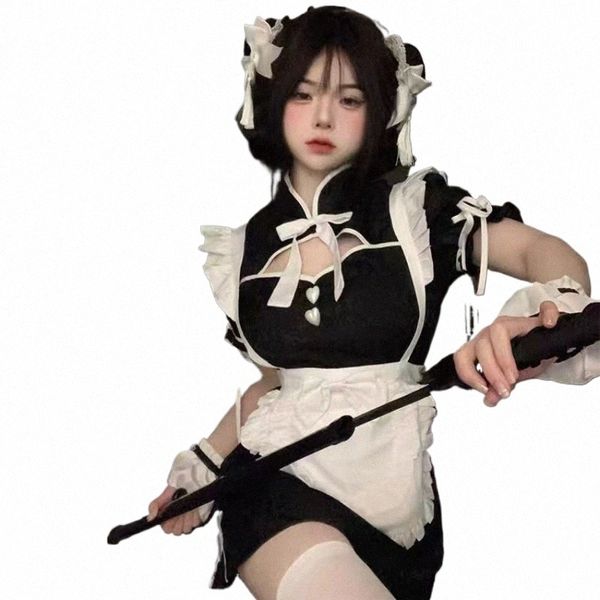 Çin Chegsam Halen Maid Dr Gothic Lolita Waitr Rol Oyun Kostümleri Kadınları Seviyor Canlı Cosplay Öğrenci Partisi Üniforması X540#