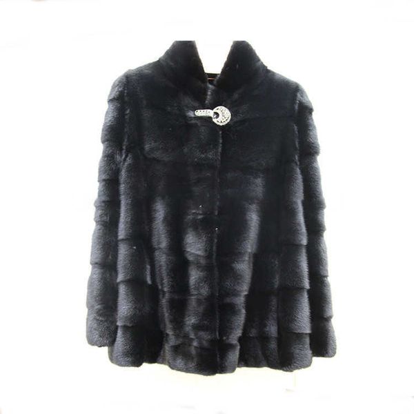 Casaco de pele de vison preto fornecedor da China e jaqueta de pele de vison feminina