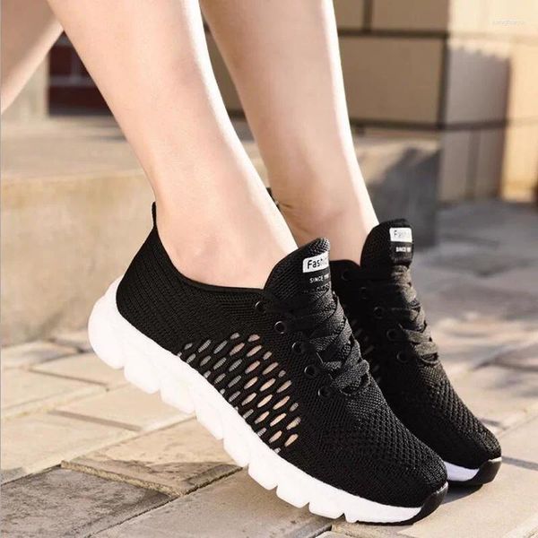 Scarpe Fitness Estate Donna Casual Sport Sneakers Donna Mesh Leggero Appartamenti per donna Vulcanizzata Traspirante Zapatos De Mujer