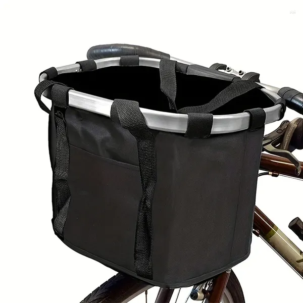 Вещевые сумки Складная велосипедная корзина Передняя сумка из алюминиевого сплава для велосипеда Горные аксессуары