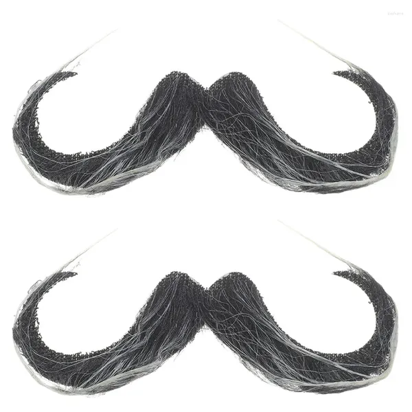 Decoração de festa 2pcs vara em barba falsa autoadesiva novidade bigode cosplay masquerade po prop