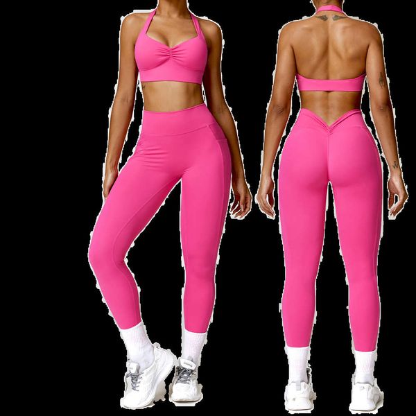 Lu Hizalama Sıkı Erkekler Eğri Takipleri Denizkızı Yoga Set Mat Hızlı Kurutma Kadın Fitness Giyim Push Up Sports Sütun+Spor Salonu Bacaklar 2 Parça Takım Limon Sporları 2024