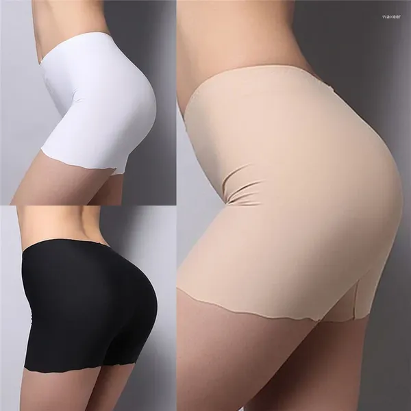 Frauenhöschen 1pc Sommer 3 Farben Weiß / Schwarz / Nude Frauen Sicherheits kurze Hosen Unterwäsche Shorts Sexy Seide Eis Geschenke für