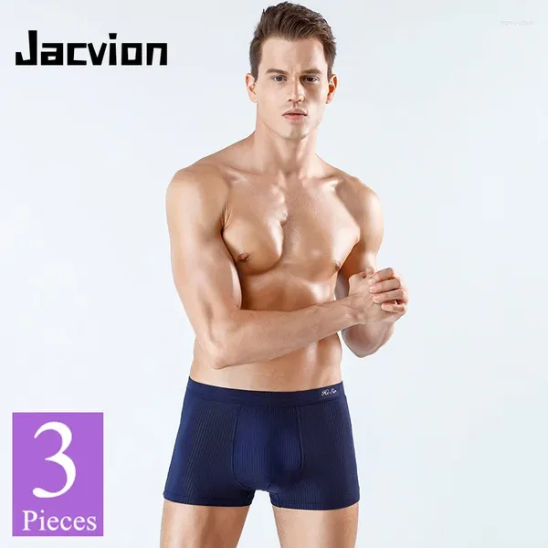 Cuecas 3 peças / pacote de fibra de bambu homens boxer shorts elástico tamanho grande masculino roupa interior juventude confortável esportes suor-absorvente respirável