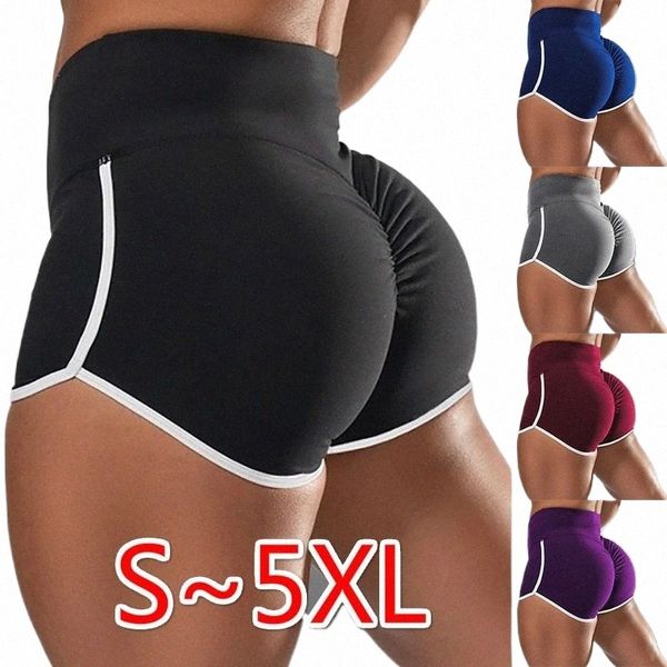 Pantaloncini sportivi da corsa estivi Donna Vita alta Seaml Fitn Leggings Push Up Gym Training Collant Pocket Yoga Shorts Plus Size a992 #