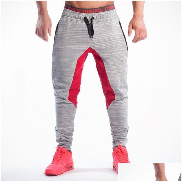 Pantaloni da uomo Uomo Bodybuilding Palestra Allenamento Jogger Sport Atletico Pantaloni sportivi slim fit Uomo Chandal Hombre Wear Animal Drop Delivery Appa Dh9Az